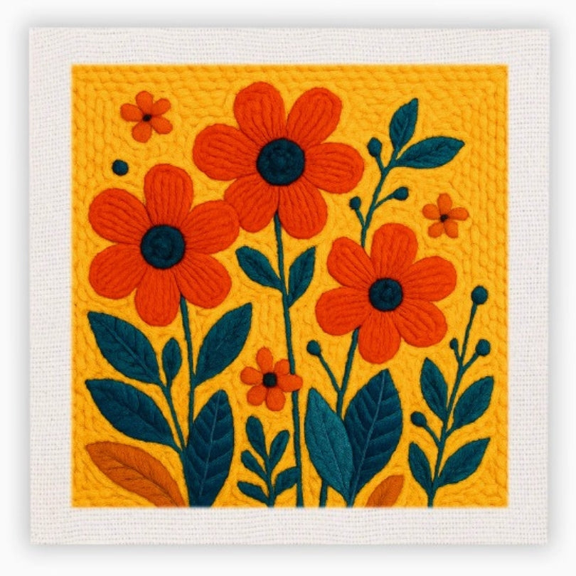 Cotzia™ Golden Meadow Bloom Punch Needle Kit