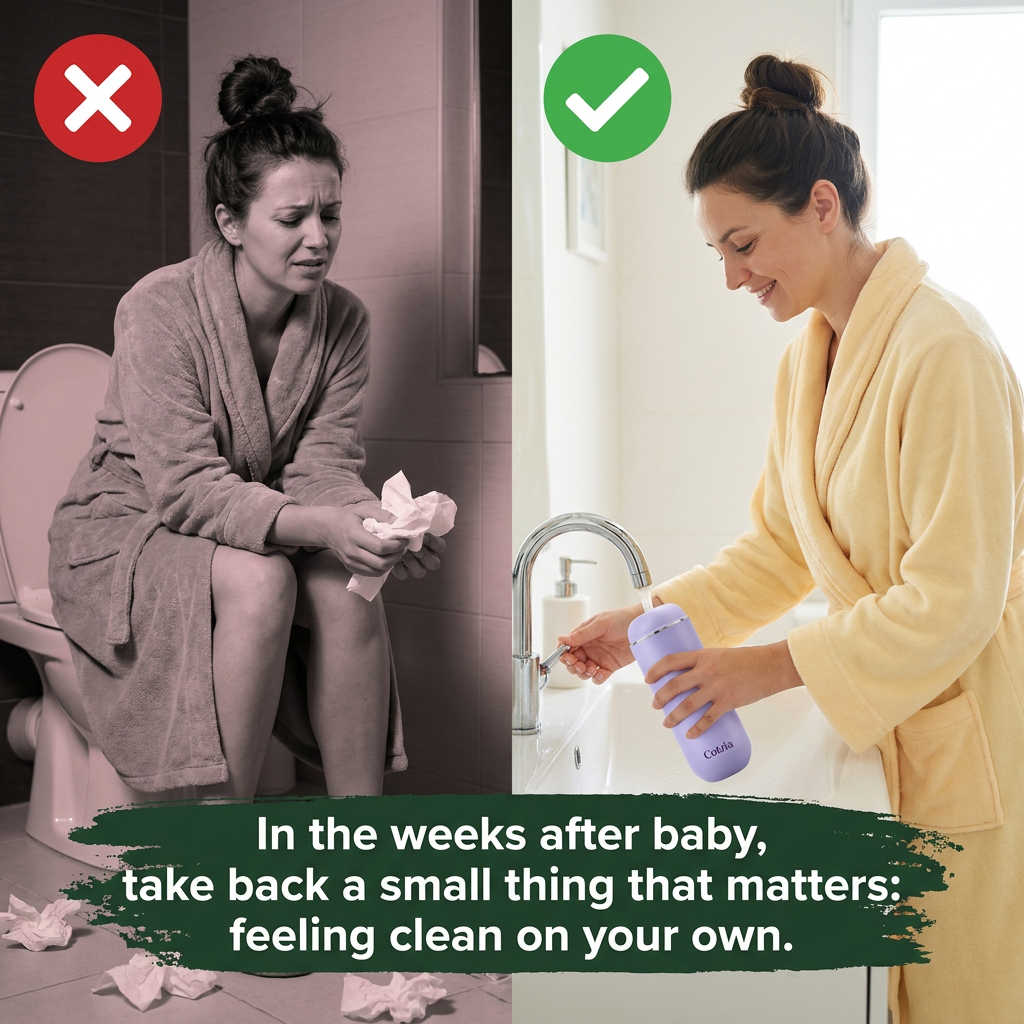 Cotzia Post Partum Bidet — life without it and with it