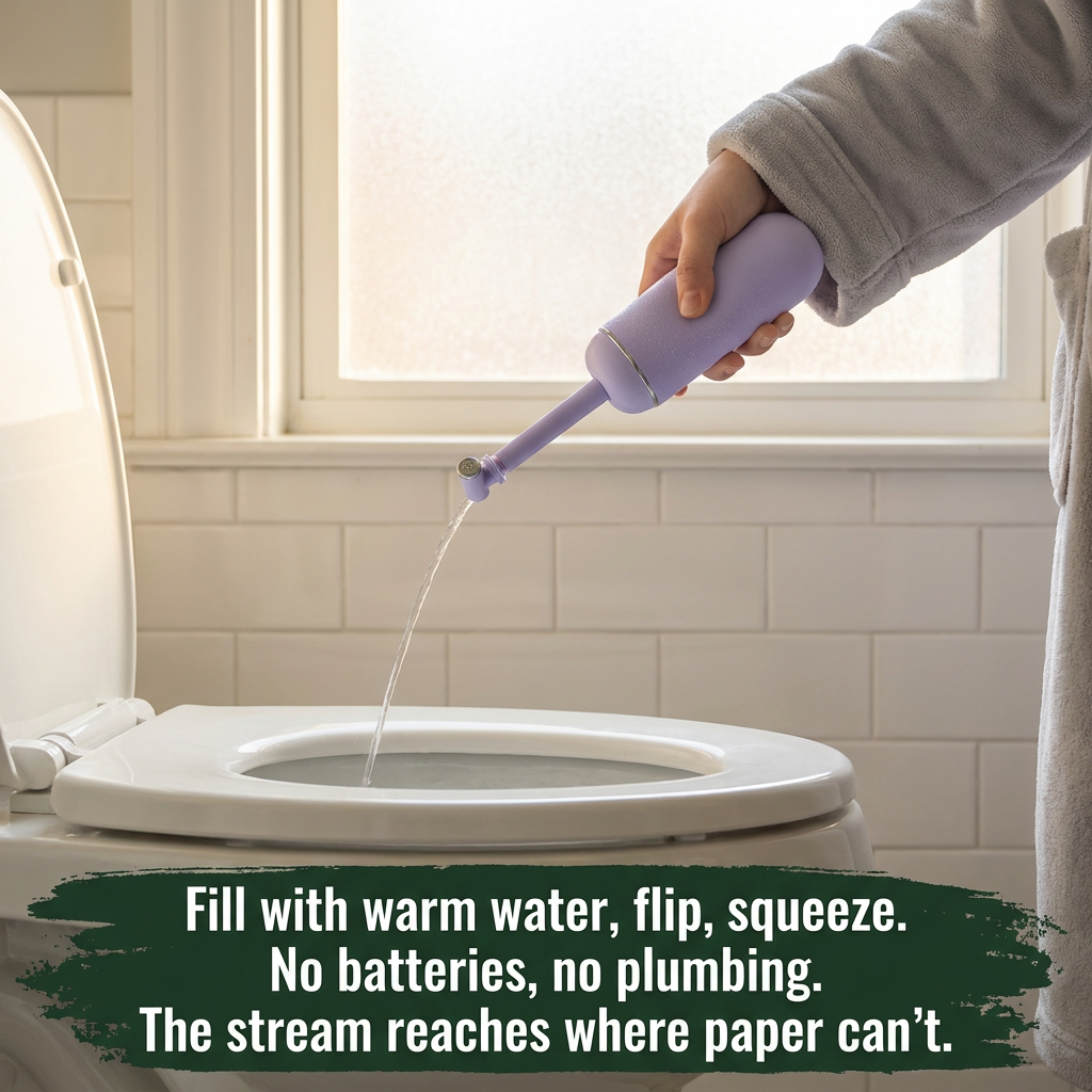 Cotzia Post Partum Bidet — how it works, shown in use