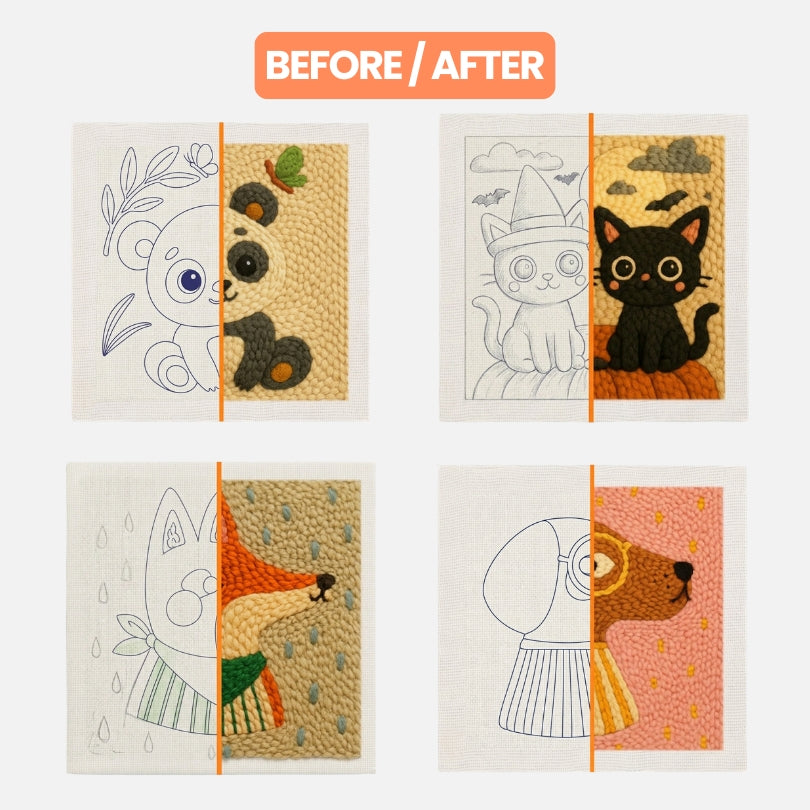 Cotzia™ Cozy Rainy Fox Punch Needle Kit