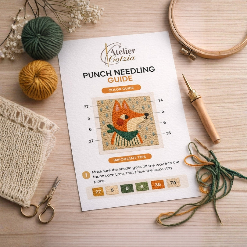 Cotzia™ Cozy Rainy Fox Punch Needle Kit